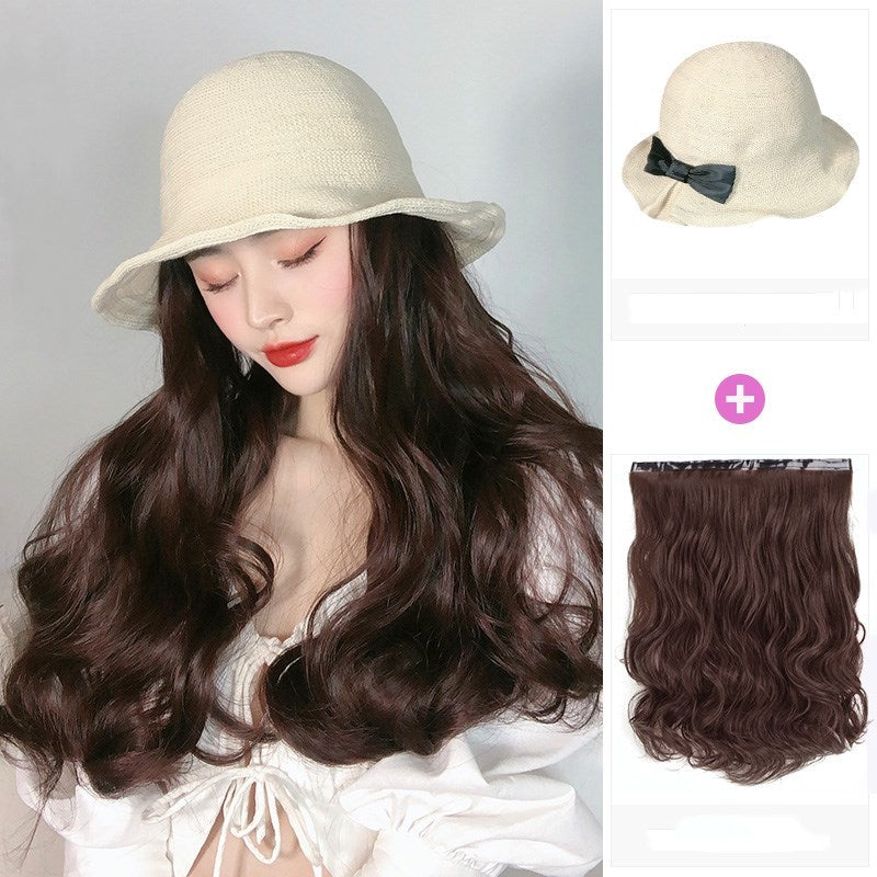 Wig Hat One-piece Fashion Simulation Long Curly Hair Big Waves