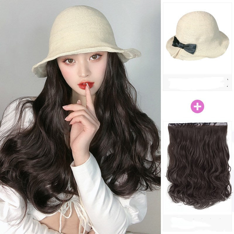 Wig Hat One-piece Fashion Simulation Long Curly Hair Big Waves