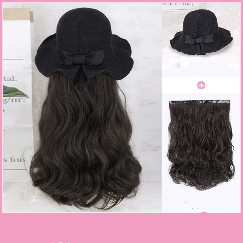 Wig Hat One-piece Fashion Simulation Long Curly Hair Big Waves