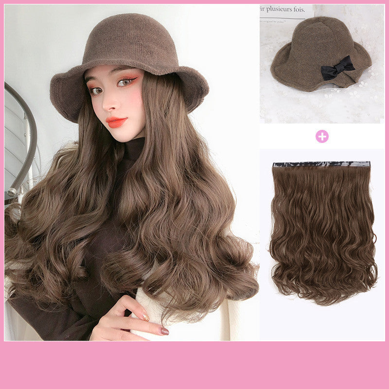 Wig Hat One-piece Fashion Simulation Long Curly Hair Big Waves