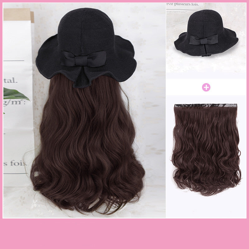 Wig Hat One-piece Fashion Simulation Long Curly Hair Big Waves