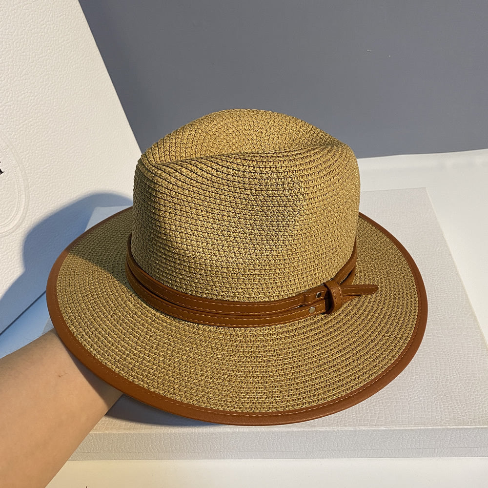 Summer Sun Hat Seaside Vacation Beach Hat British Small Fragrant Black Pot Hat Name Warm Sun All-Match Female Straw Hat