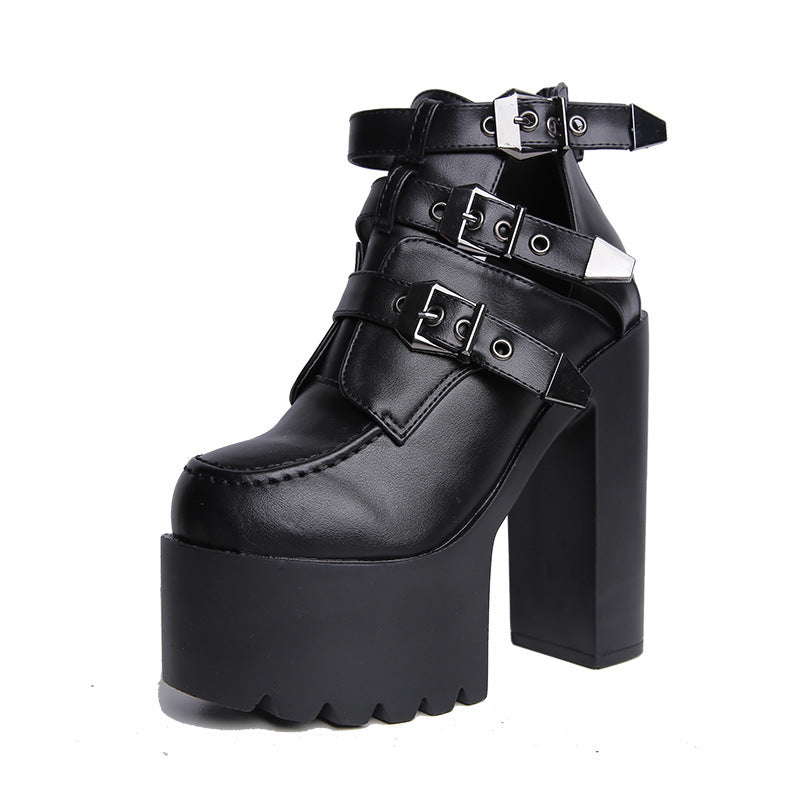 Spring Chunky Heel High Boots Shoes