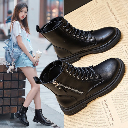 Women's Ankle Spring And Autumn Side Zipper All-match Large Size Boots