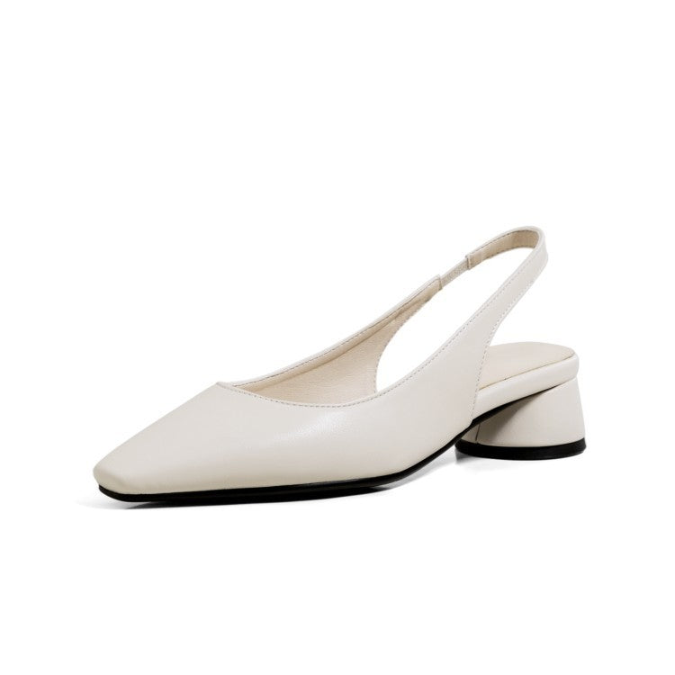 Pointed Toe Slingback Baotou Simple Low Heel Women's Shoes