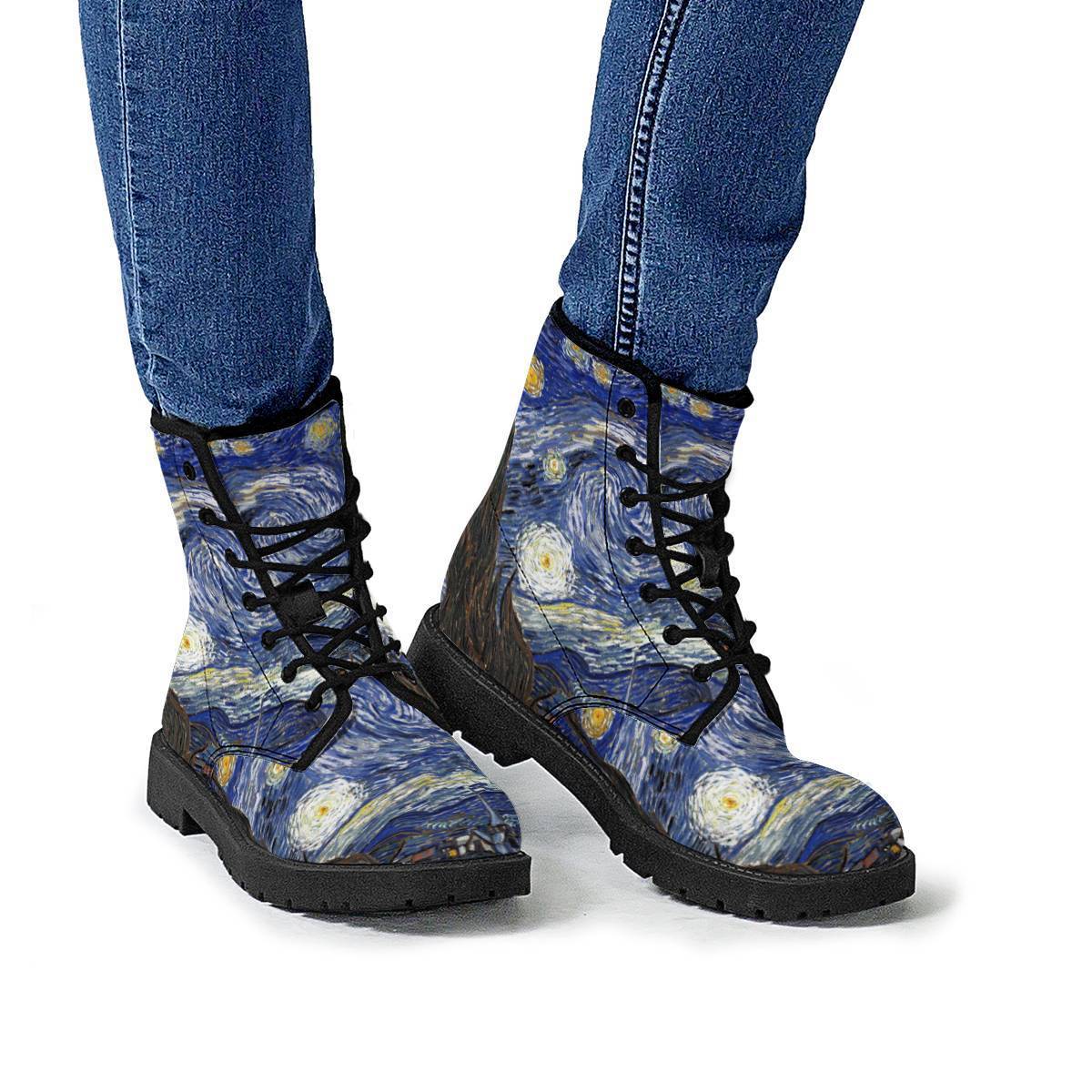 Star Chart Below The Knee Autumn And Winter Online Influencer Martin Boots Women