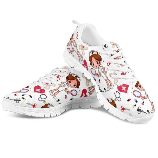 White Sneakers Custom Pattern Beautiful Nurse New Outdoor Sneakers Casual Travel Running Shoes