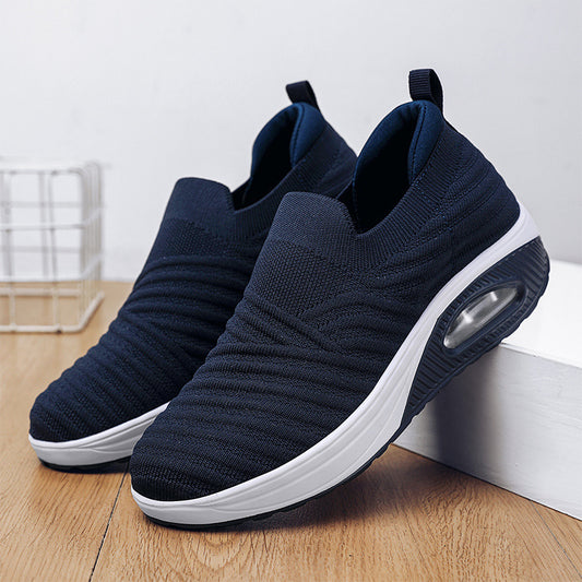 Slip-on Shoes Breathable Platform Mesh Surface Flying Woven Casual