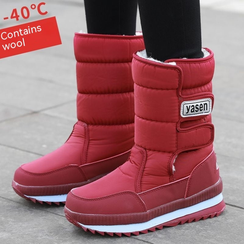 Waterproof Non-slip Mid-calf High Padded Cotton Shoes