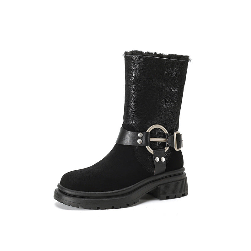 Women's Thick-soled Western Snow Boots