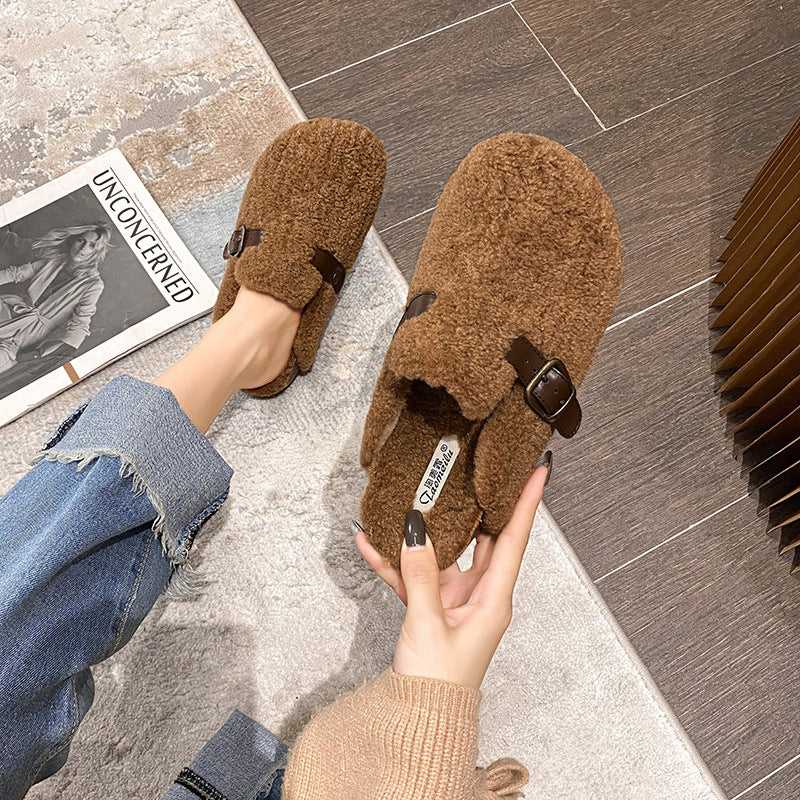 Velvet Padded Plus Size Cotton Slippers