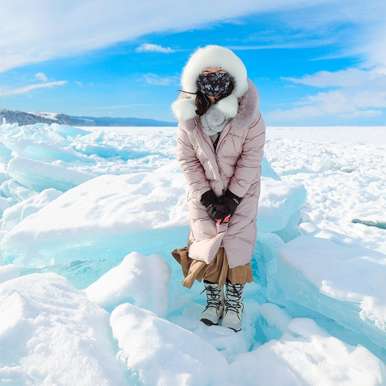 Botas de nieve térmicas para exteriores hasta media pantorrilla para mujer