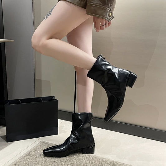 Women's Fashion Temperament Chunky Heel Boots