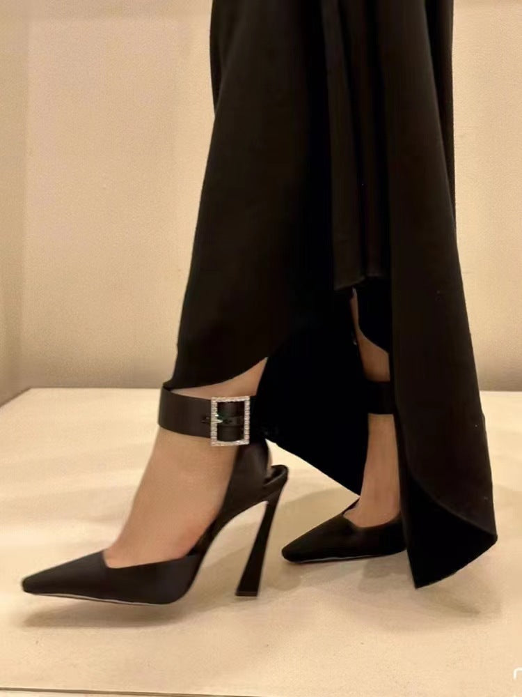 Solid Color Black Women's High Heels