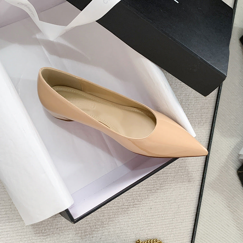 Red Bottom Nude Pointed Flat Shoes