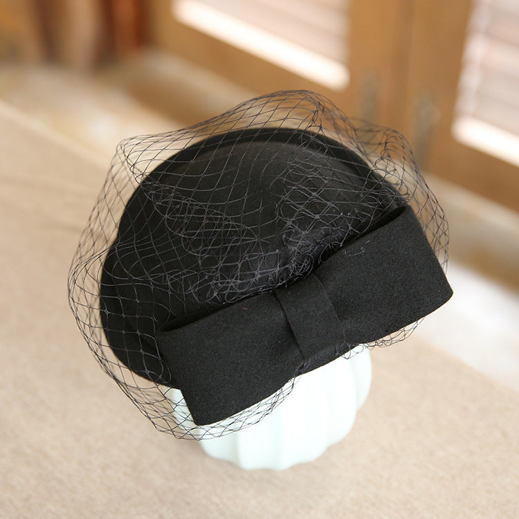 Mesh Beret Female British Stewardess Hat