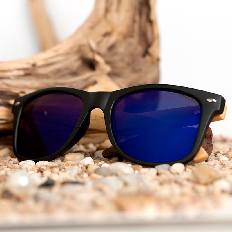 Square Vintage Sunglasses Men Women Wood