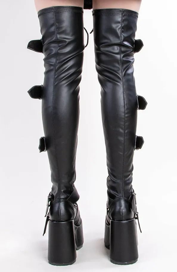 Belt Buckle Waterproof Platform Heel Boots Over The Knee Boots Women's Boots