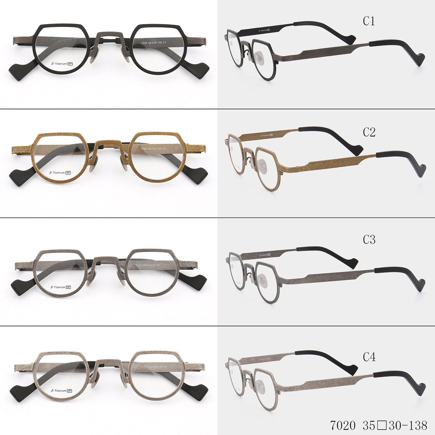 Retro Ultra Light Pure Titanium Glasses Frame