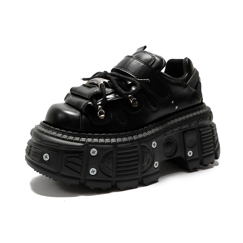 Punk Height Increasing Women's Gothic Rivet Hot Girl Asian Culture Leather Shoes