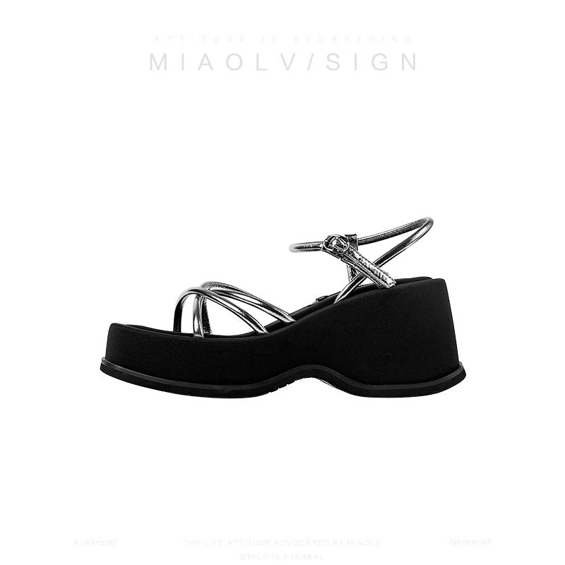 Summer Waterproof Platform Strap Outer Wear Platform Open Toe Sandals For Women