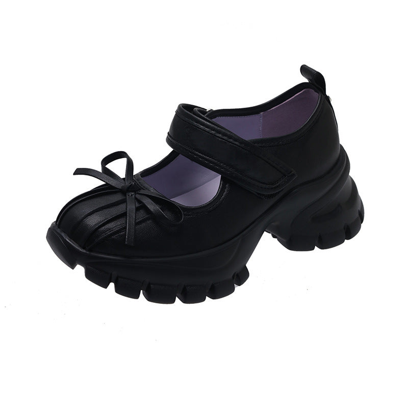 Women's Solid Color Thick Soled Velcro Ballet Shoes