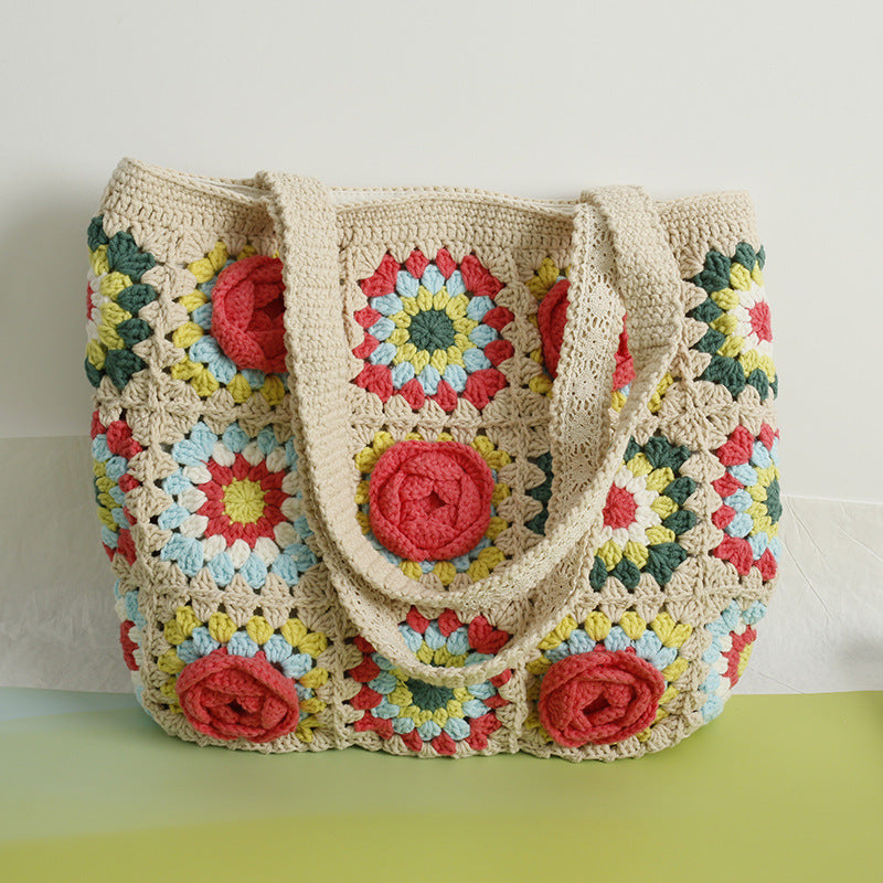 Camellia Series Handmade Women's Woven Bag Shoulder Bag