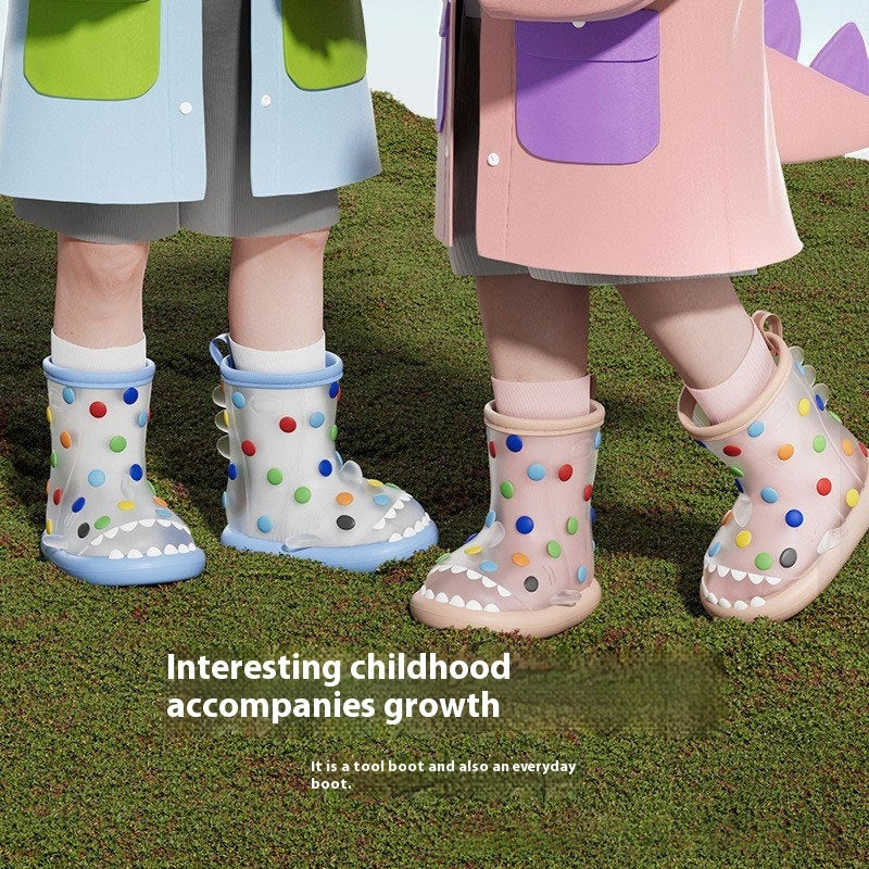 Polka Dot Rainbow Bean Children's Rain Boots