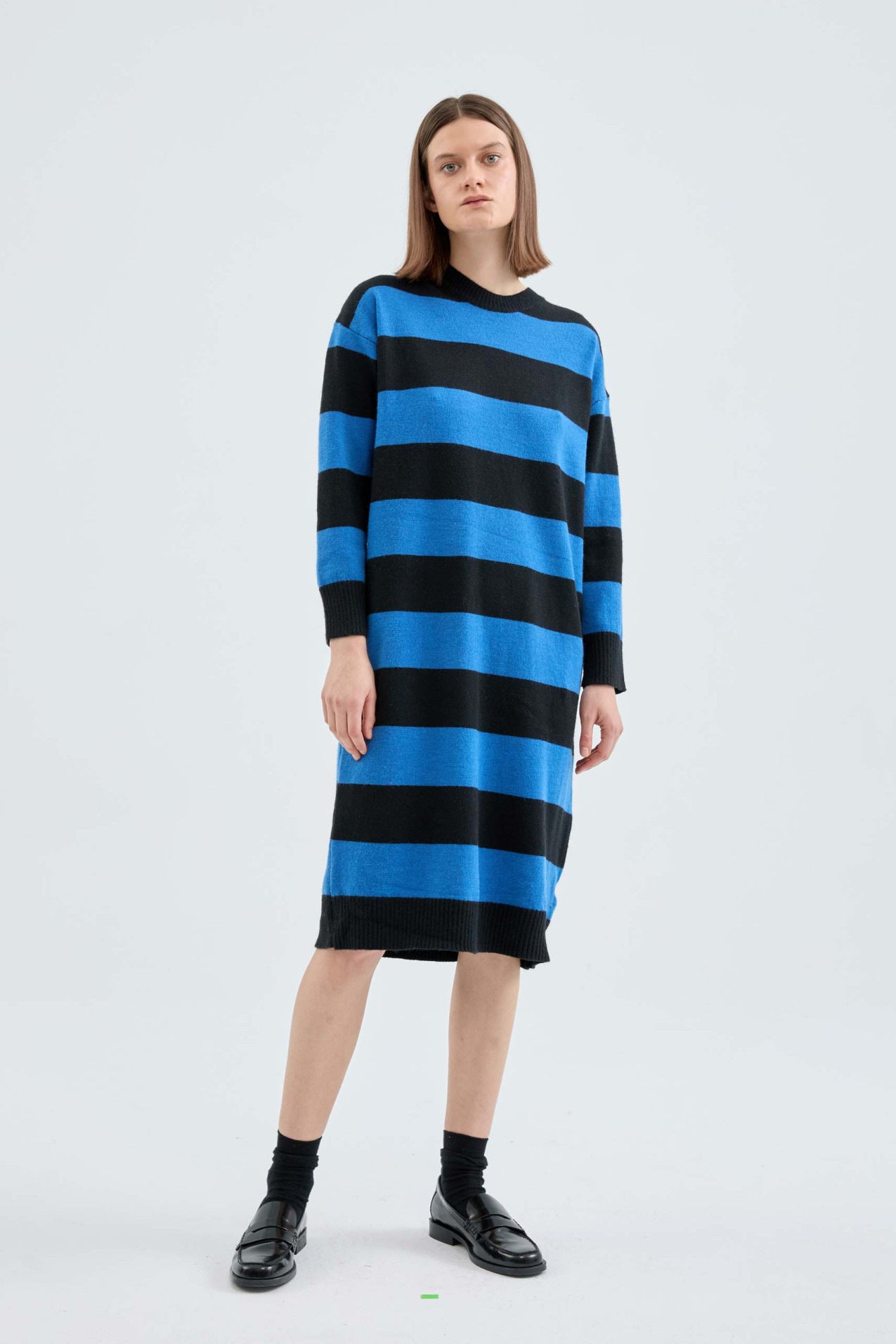 Fashion Ladies Striped Dress Sweater