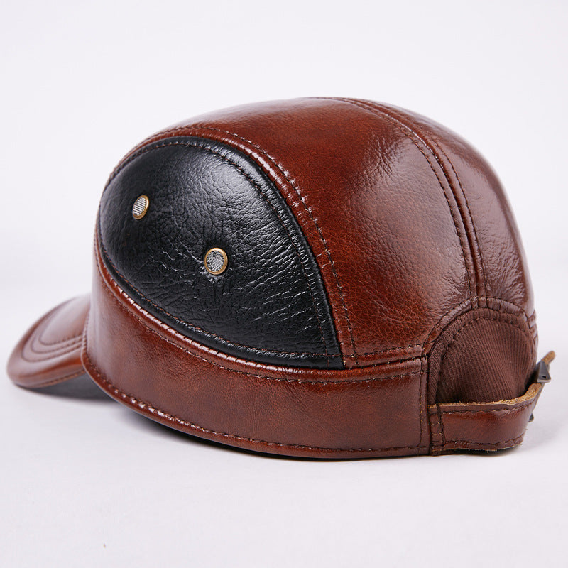 Casual Outdoor Trend Single-hat Leather Hat Winter