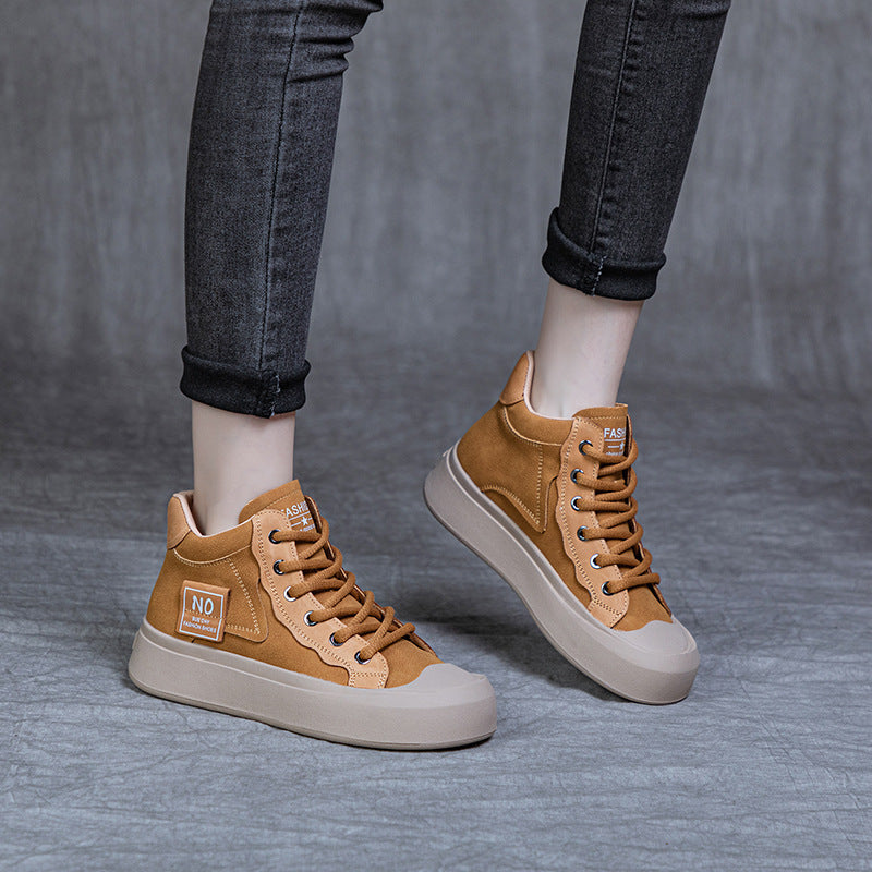 British Style Lace-up Casual Women's Shoes