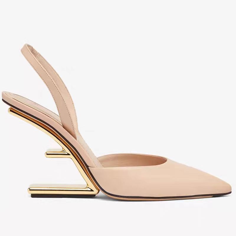 Solid Color Pointed Toe Toe Cap Hollow High Heel Sandals