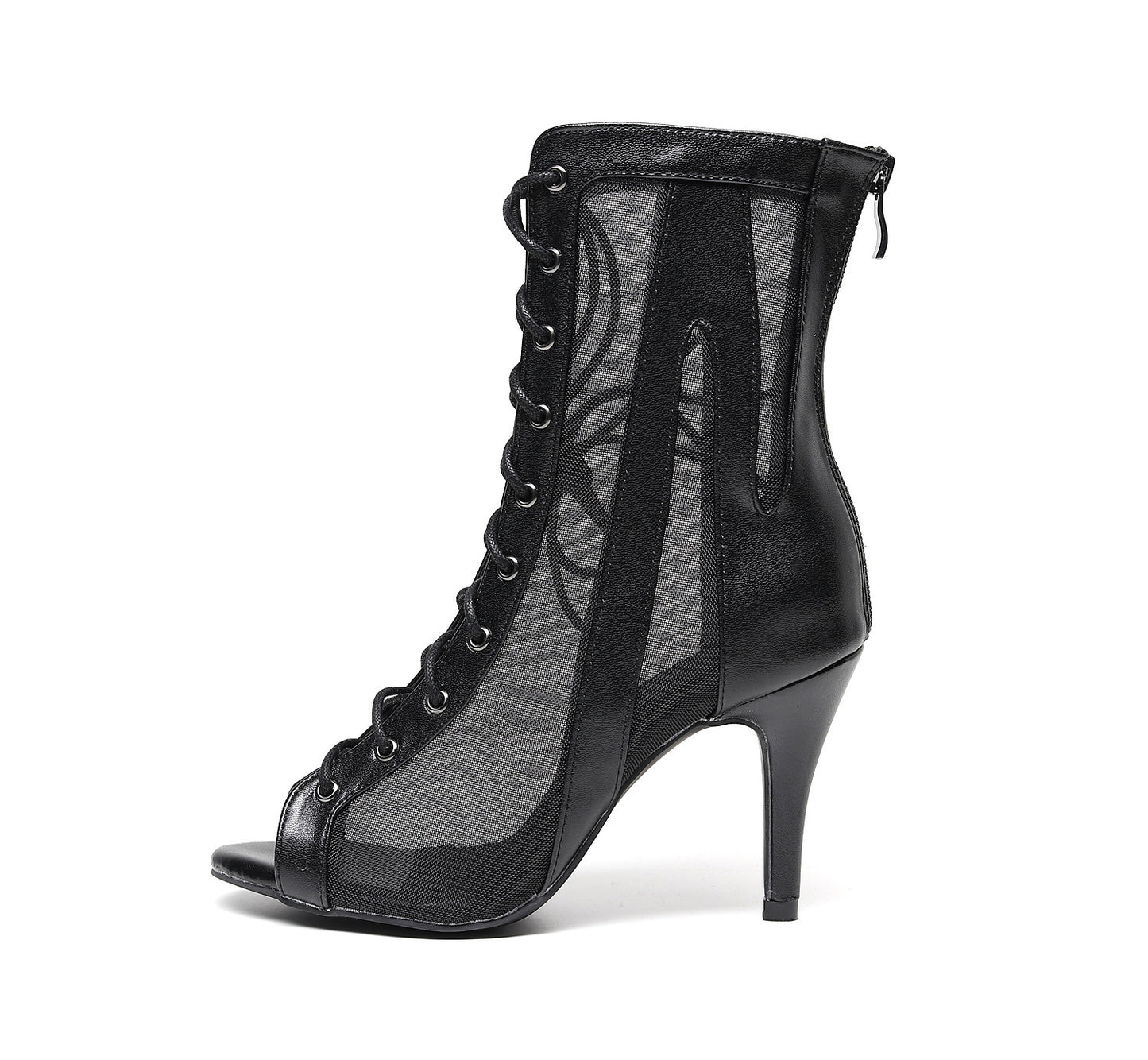 Black High Heel Ankle Boots Latin Dance Shoes