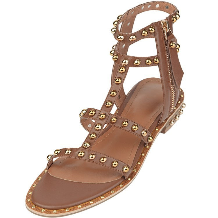 Women's Summer Flat Rivet Roman Sandals