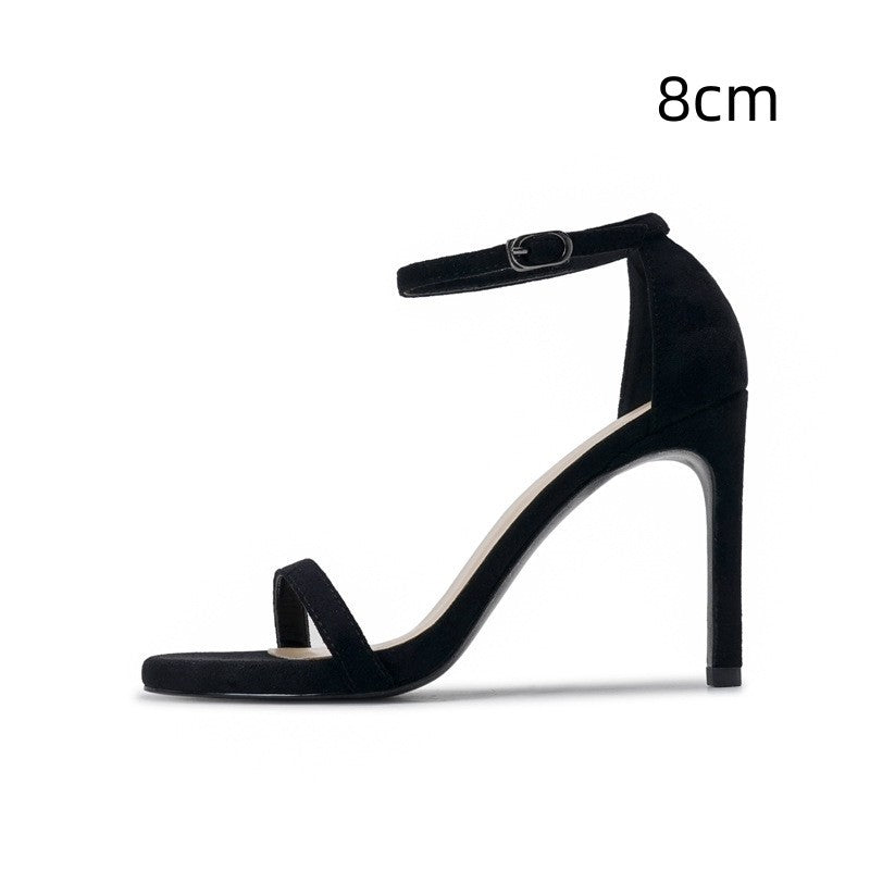 Women's Stiletto Heel Sandals With Buckle Strap