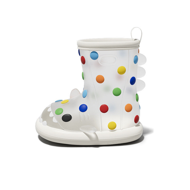 Polka Dot Rainbow Bean Children's Rain Boots