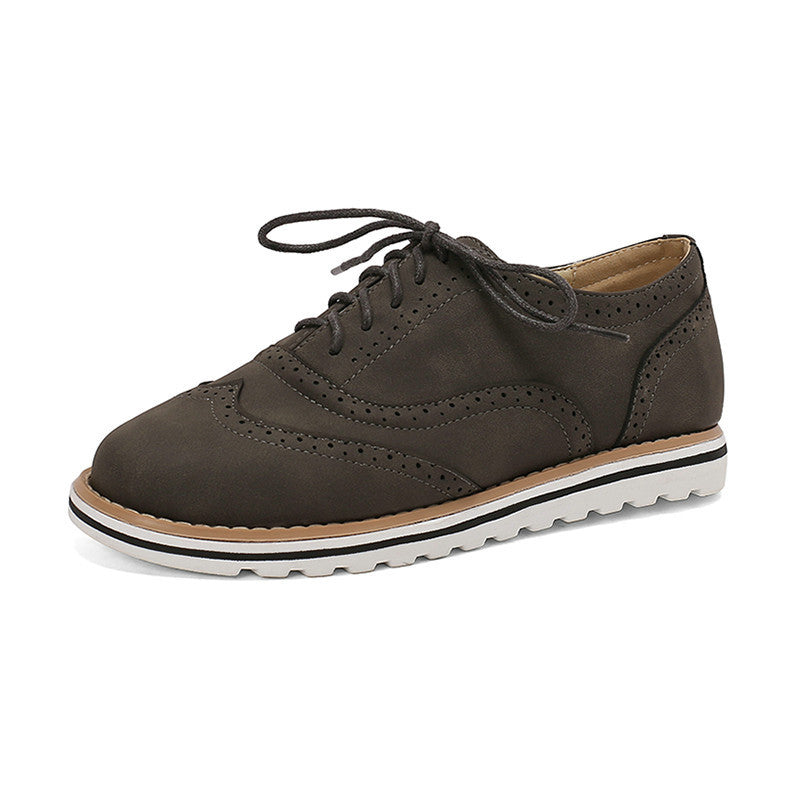 Zapatos de mujer Brogue Burnt primavera y otoño