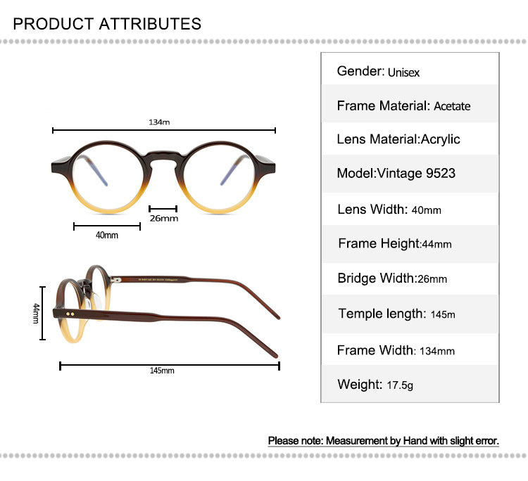 Art Male Personality Small Round Optical Glasses Frame Simple Trend