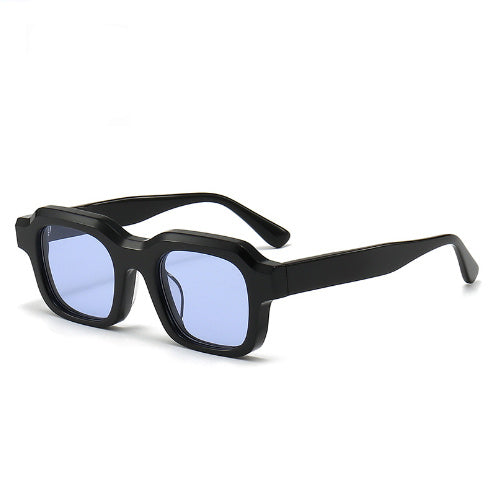 Thick Acetate Frame Sunglasses Gradient Color Stitching Sunglasses