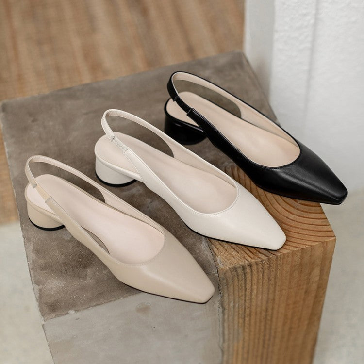 Pointed Toe Slingback Baotou Simple Low Heel Women's Shoes