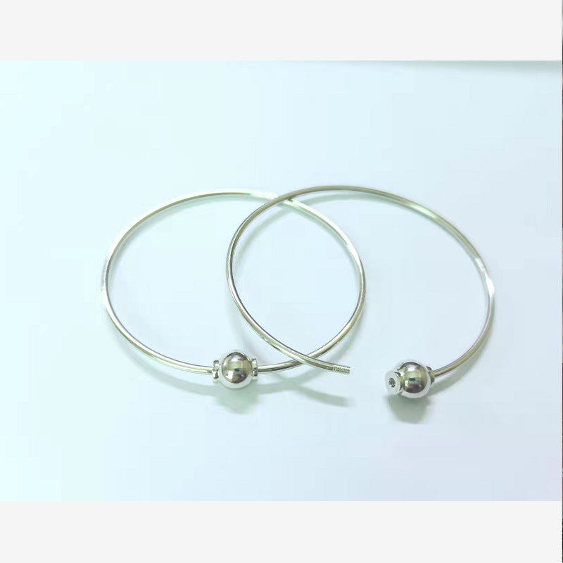 S925 Sterling Silver Screw Movable Bracelet