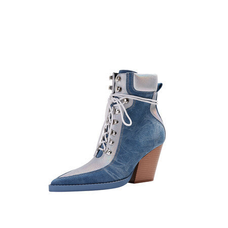 Women's Fashion Vintage Denim Boots