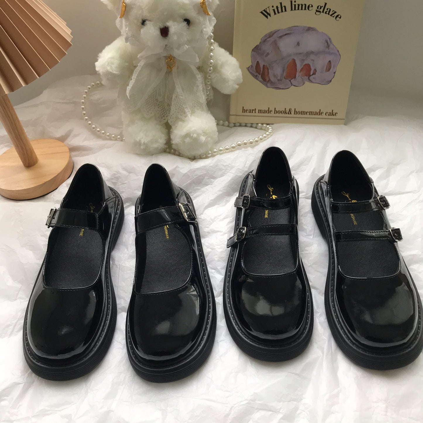 Black Retro English Style Small Leather Shoes Female Fairy Line With Mary Jane